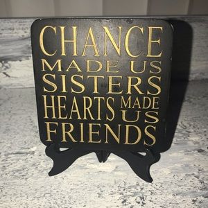 Inspirational quote on easel